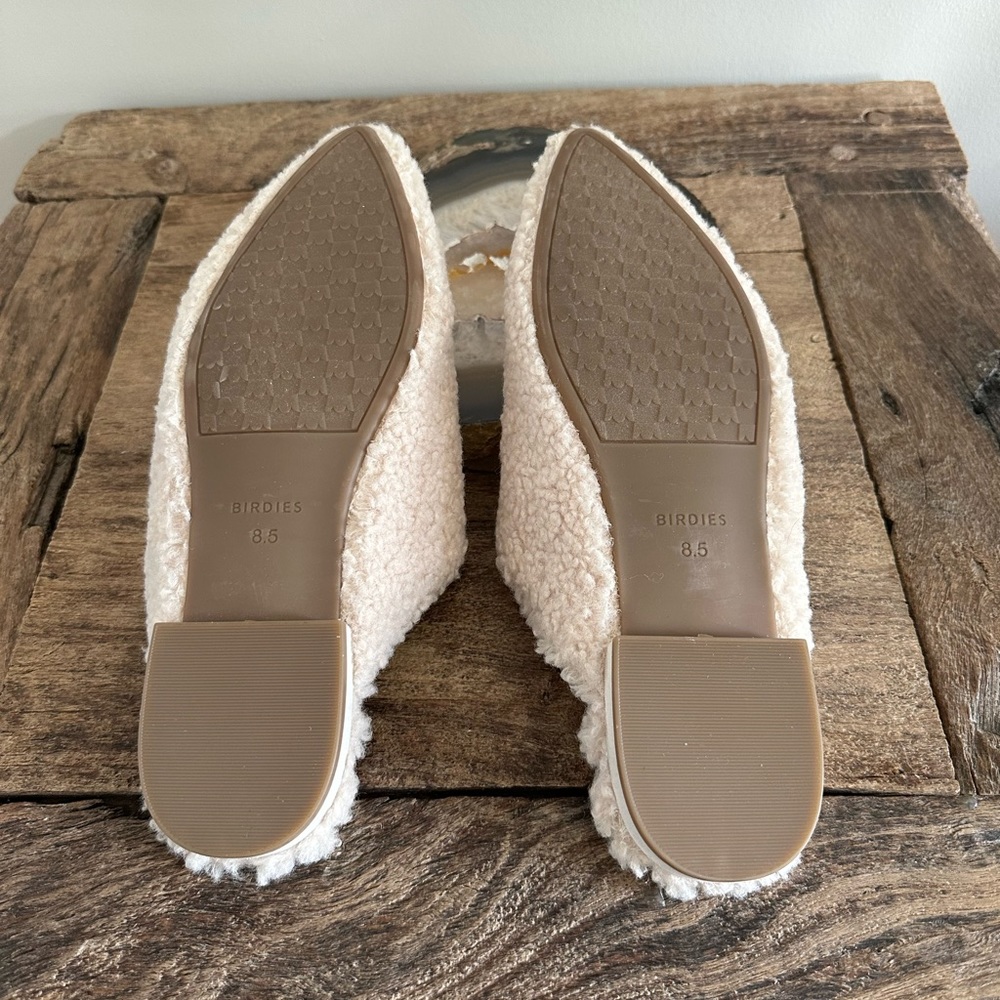 Birdies Sz 8.5 The Lark Faux Ivory Shearling Original Box - Picture 5 of 5